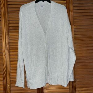 Croft & Barrow Light Gray Button‎ Front Long Sleeve Cardigan Size XL